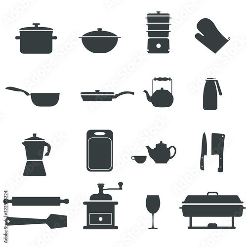Kitchen utensils. Cooking elements. Tools for making food.