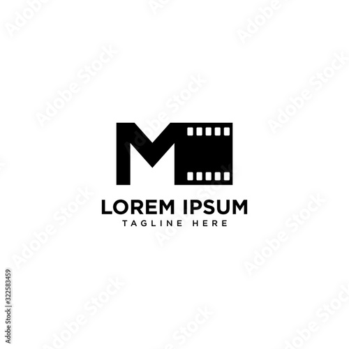 Letter M Movie icon vector illustration design logo template