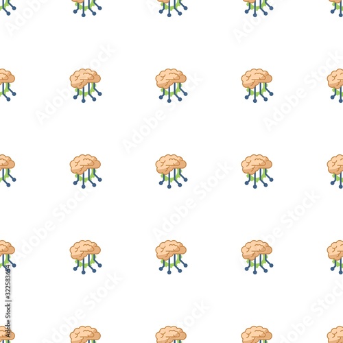 Deep learning icon pattern seamless isolated on white background