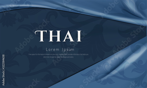 Luxury pattern, Thai pattern traditional concept The Arts of Thailan, Floral retro wallpaper with grunge effect. Seamless background. EPS 10 vector illustration.