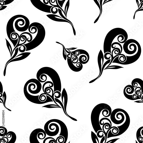 seamless pattern bellflower on white background
