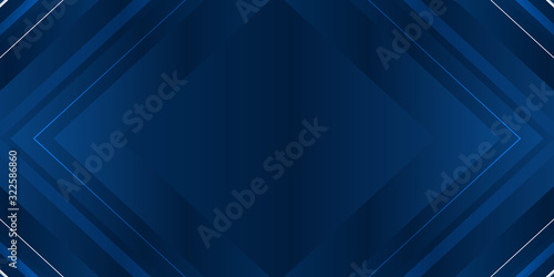Dark blue arrow abstract background for presentation design. Horizontal landscape orientation.