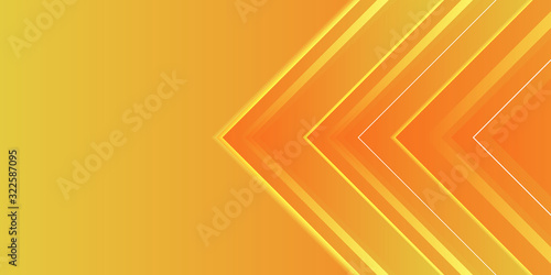 Orange yellow arrow abstract background for presentation design. Horizontal landscape orientation.