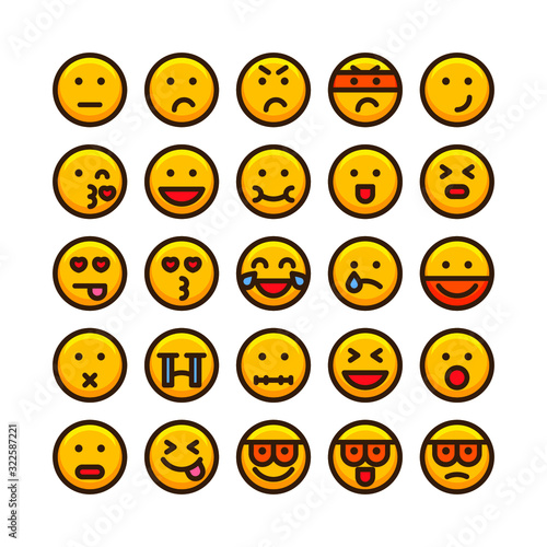Emoticons icon set,Icons about facial expressions