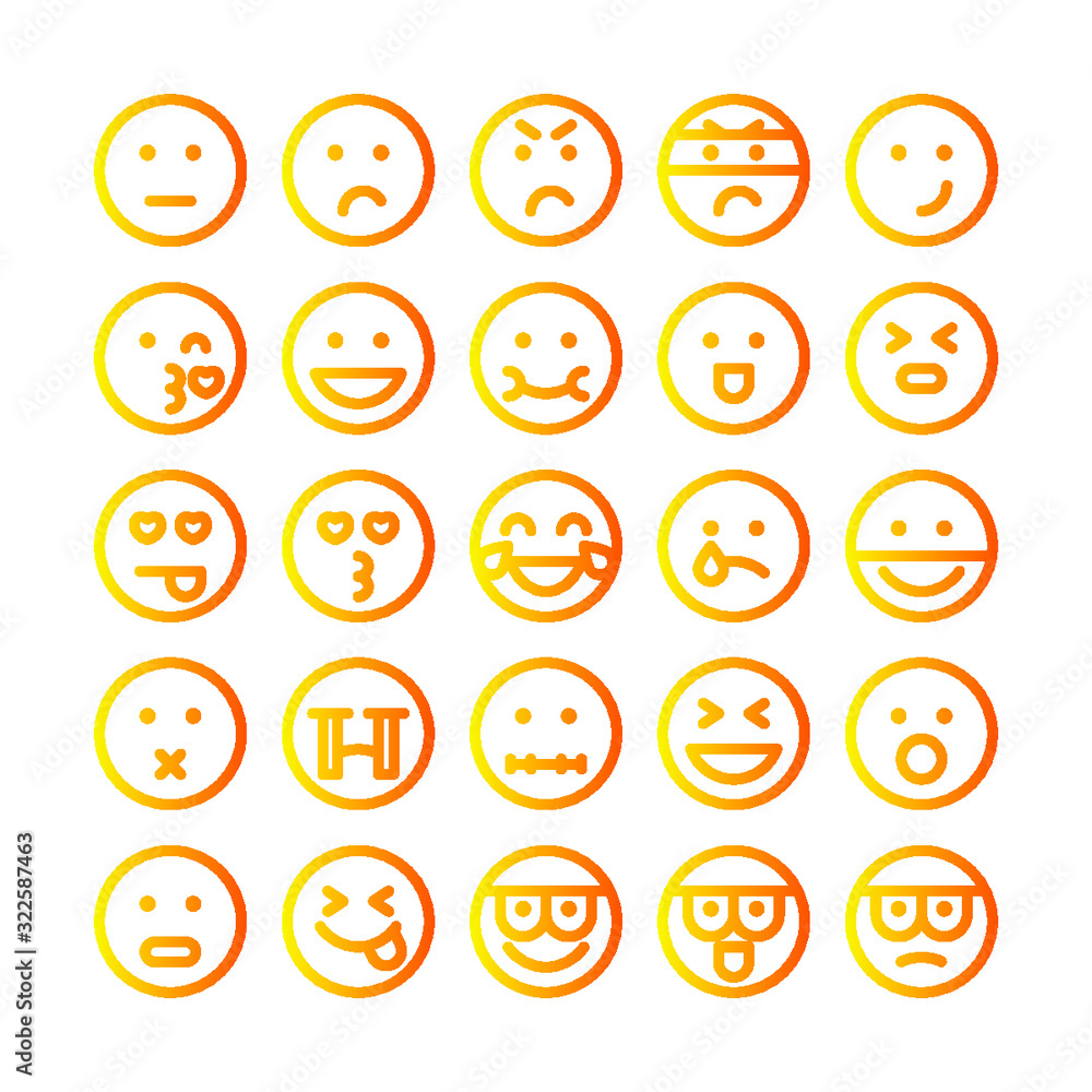 Emoticons icon set,Icons about facial expressions Emoticons icon set,Icons about facial expressions