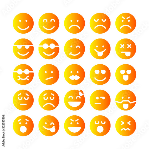 Emoticons icon set,Icons about facial expressions