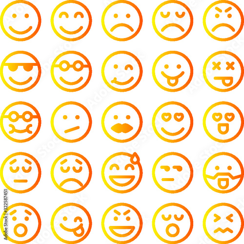 Emoticons icon set,Icons about facial expressions