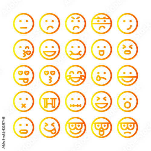 Emoticons icon set,Icons about facial expressions