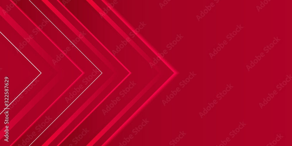 Fototapeta premium Red light arrow abstract background for presentation design. Horizontal landscape orientation.