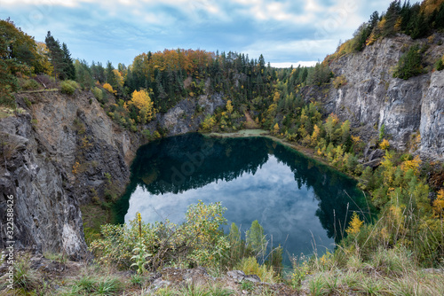 Kratersee, nördlichster Hegauvulkan Höwenegg bei Immendingen, Baden-Württemberg, Deutschland photo