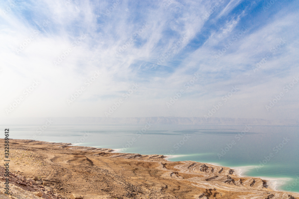 The eastern shore of the Dead sea. Jordan.