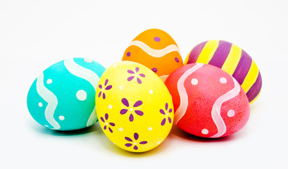 Perfect colorful handmade painted easter eggs isolated