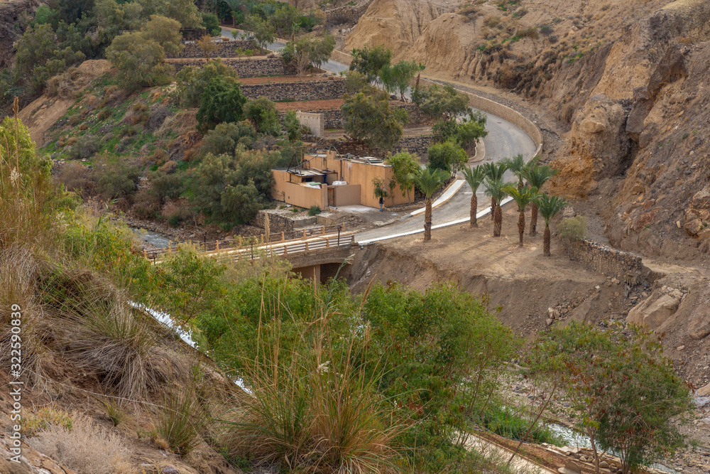 Fototapeta premium The road in the mountains to the Dead sea. Jordan.