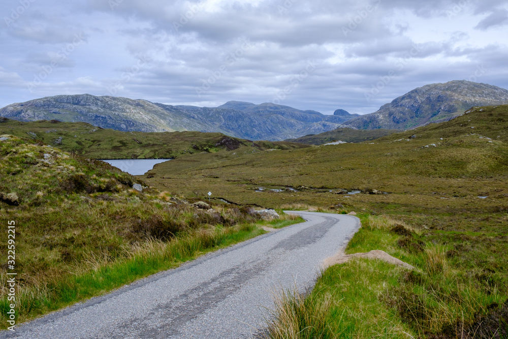 Empty Road nr Unapool Sutherland Assynt Sutherland Highland Scotland