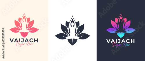 Yoga Lotus flower logo design