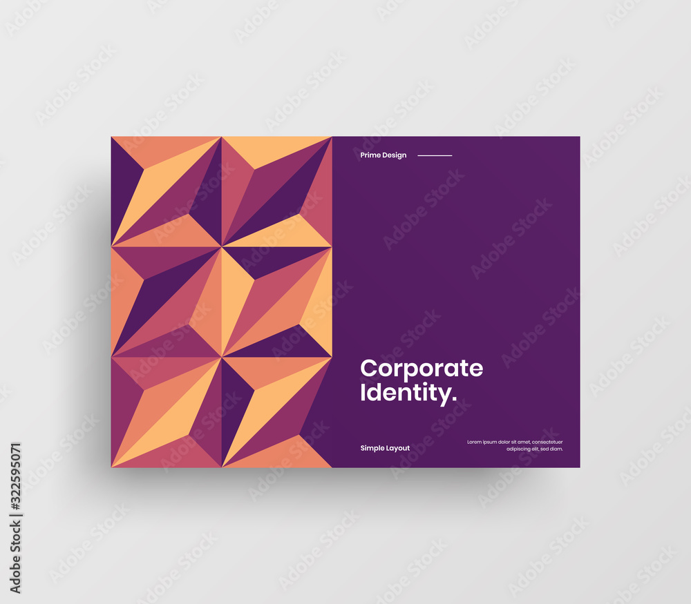 Creative business presentation vector A4 horizontal orientation front page mock up. Modern corporate report cover abstract geometric illustration design layout. Company identity brochure template. Creative business presentation vector A4 horizontal orientation front page mock up. Modern corporate report cover abstract geometric illustration design layout. Company identity brochure template.