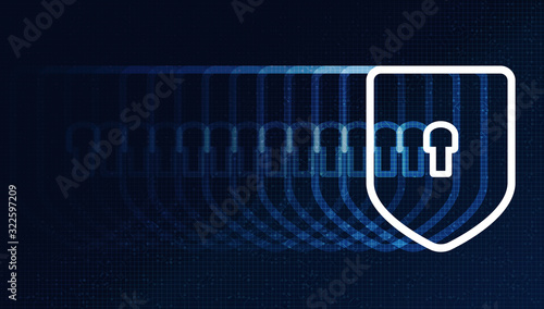 Speed Digital Technology Shield Security,protection and connection Concept background design.vector illustration.