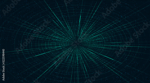 Blue Futuristic Hyperspace speed motion on future Technology background,warp and expanding movement concept,vector Illustration.
