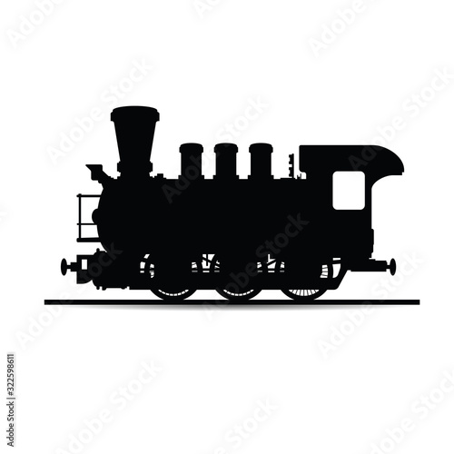 locomotive silhouette in black vector
