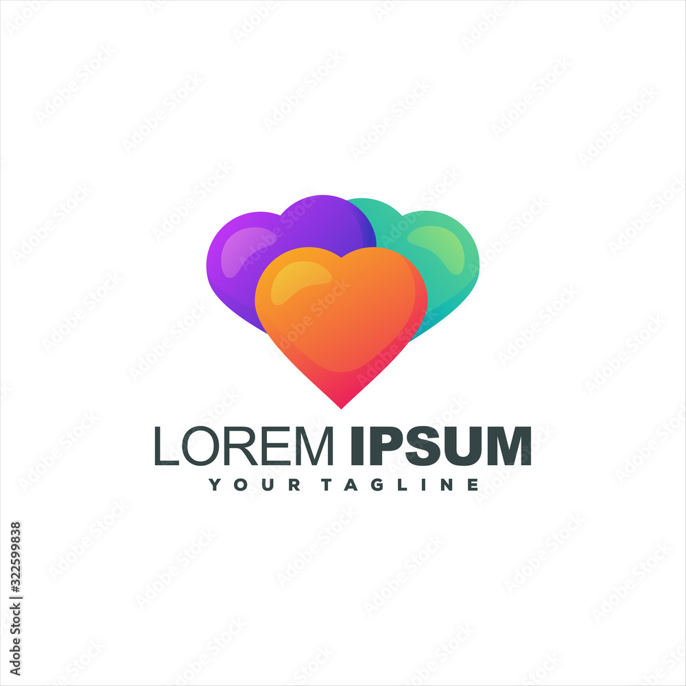 awesome heart gradient logo design awesome heart gradient logo design