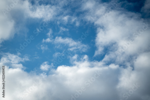 Blue sky with clouds from airplane