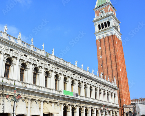 Campanile Bell Tower on Piazza San Marco, Saint Mark's Square, Venice, Italy photo