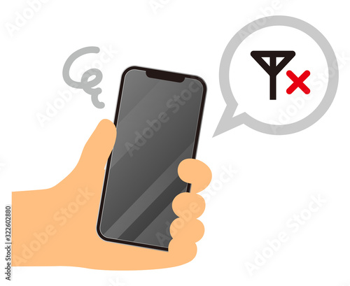 圏外のスマートフォン