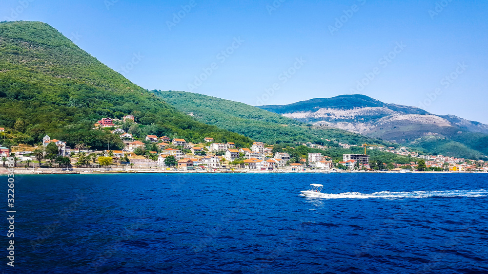 The Bay of Kotor, also known as the Boka. Winding bay of the Adriatic Sea. Montenegro.