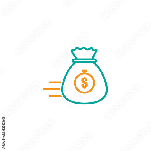 Quick and easy loan icon design. Fast money providence symbol. Vector illustration