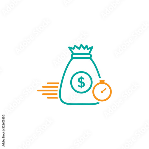 Quick and easy loan icon design. Fast money providence symbol. Vector illustration