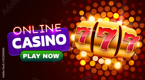 Slot machine wins the jackpot. 777 Big win casino concept.