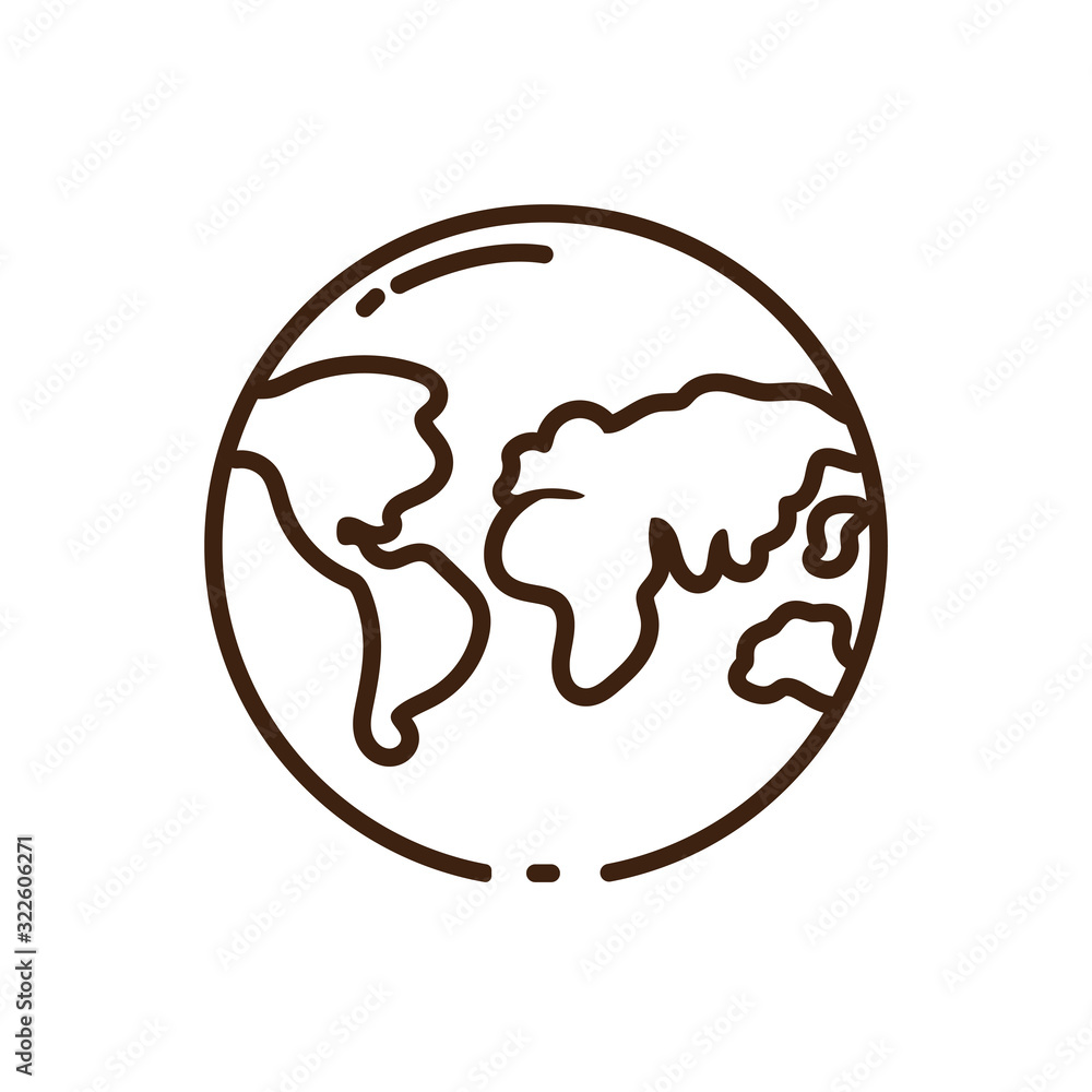 earth planet icon, line style earth planet icon, line style