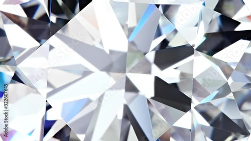 Natural big round diamond on a white background Unique extreme close up shooting. 