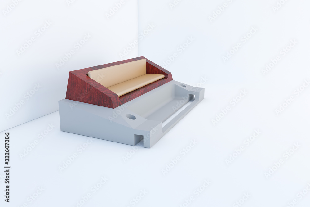 Abstract Architecture Background. 3d Illustration of White Circular Building. Modern Geometric Wallpaper. Futuristic Technology Design