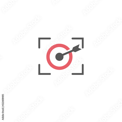 Target icon logo design for business or sport with arrow symbol. Goal Logo.
