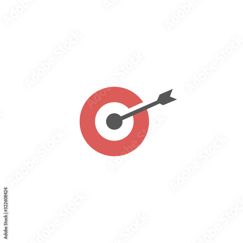 Target icon logo design for business or sport with arrow symbol. Goal Logo.