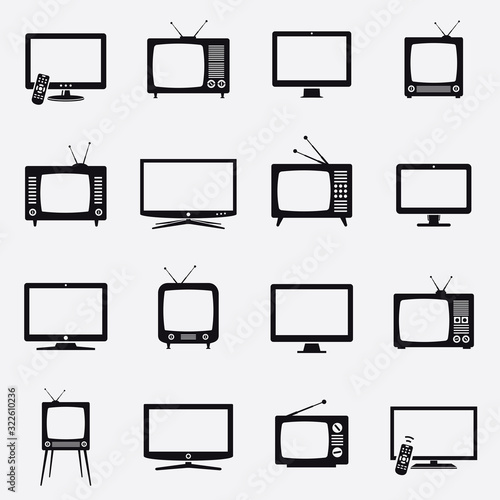 TV icons vector set