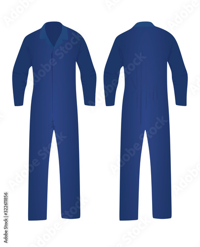 Blue working uniform. vector illustration photo