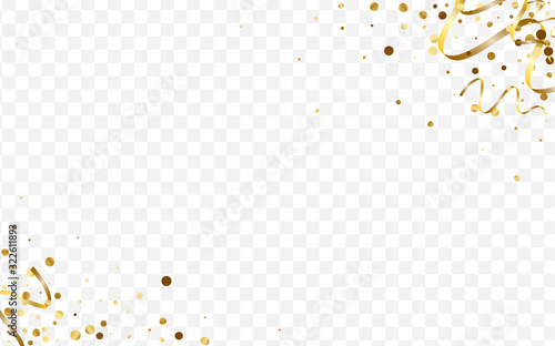 Yellow Light Circle Template. Round Glitter Card. 