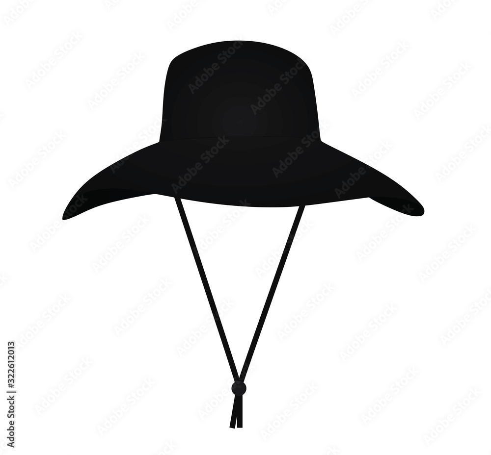 Black fishing hat. vector illustration Stock Vector | Adobe Stock