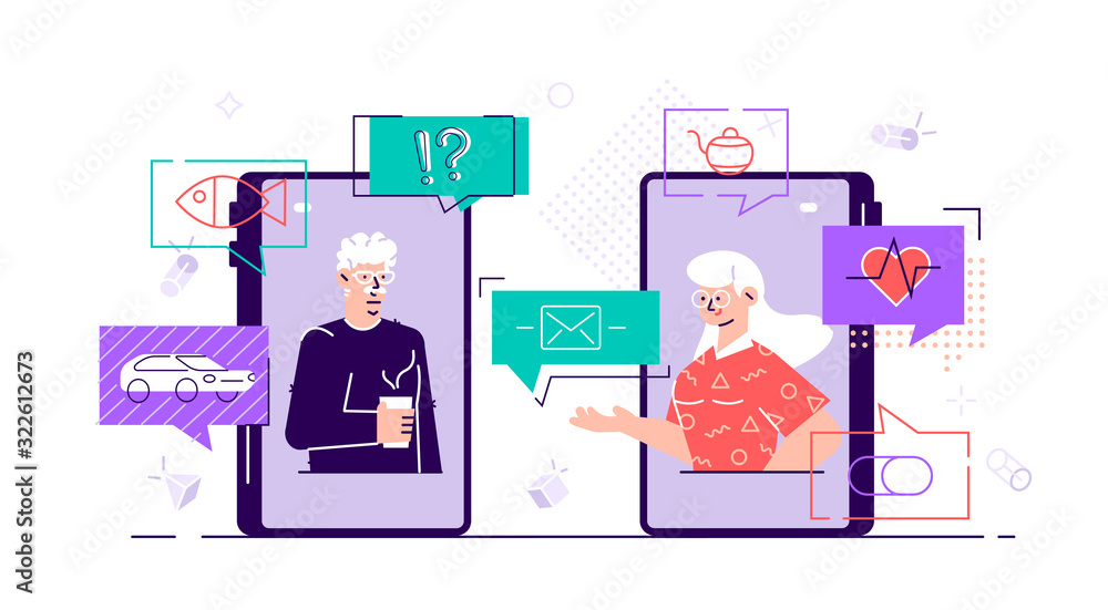 Couple man woman communication using smart phone Couple man woman communication using smart phone