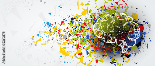 Abstract human brain. Artificial intelligence technology. Science background