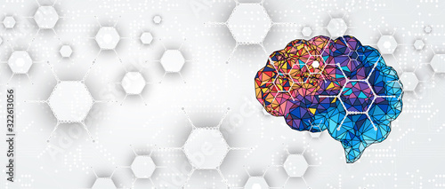 Abstract human brain. Artificial intelligence technology. Science background