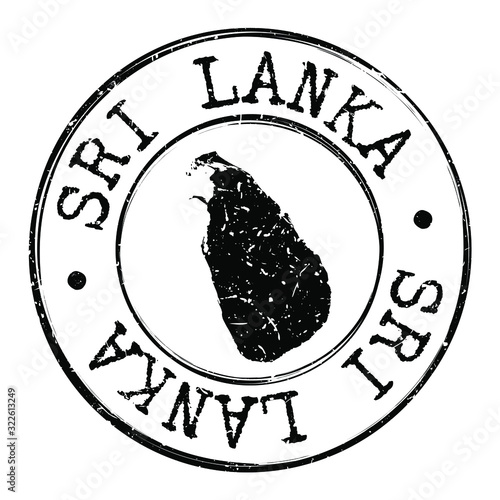 Sri Lanka Stamp Postal. Map Silhouette Seal. Passport Round Design. Vector Icon. Design Retro Travel.