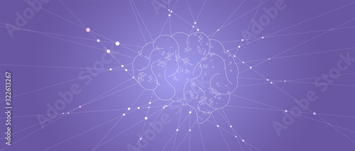 Abstract human brain. Artificial intelligence technology. Science background