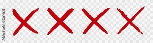Red wrong mark. Vector illustration