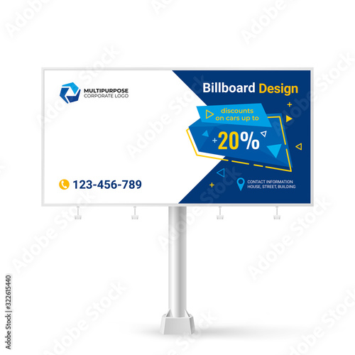 Banner design, creative billboard for outdoor advertising cars, vector background