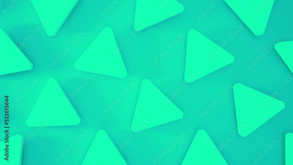 Abstract 3D mint triangle rotating around. Animation shapes background. 4k render footage. Seamless loop. Abstract 3D mint triangle rotating around. Animation shapes background. 4k render footage. Seamless loop.