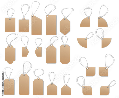 Price tags, empty labels, Sale tags and labels.