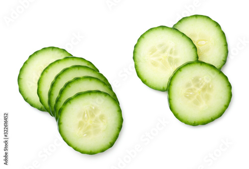 Cucumber Slice Isolated On White Background